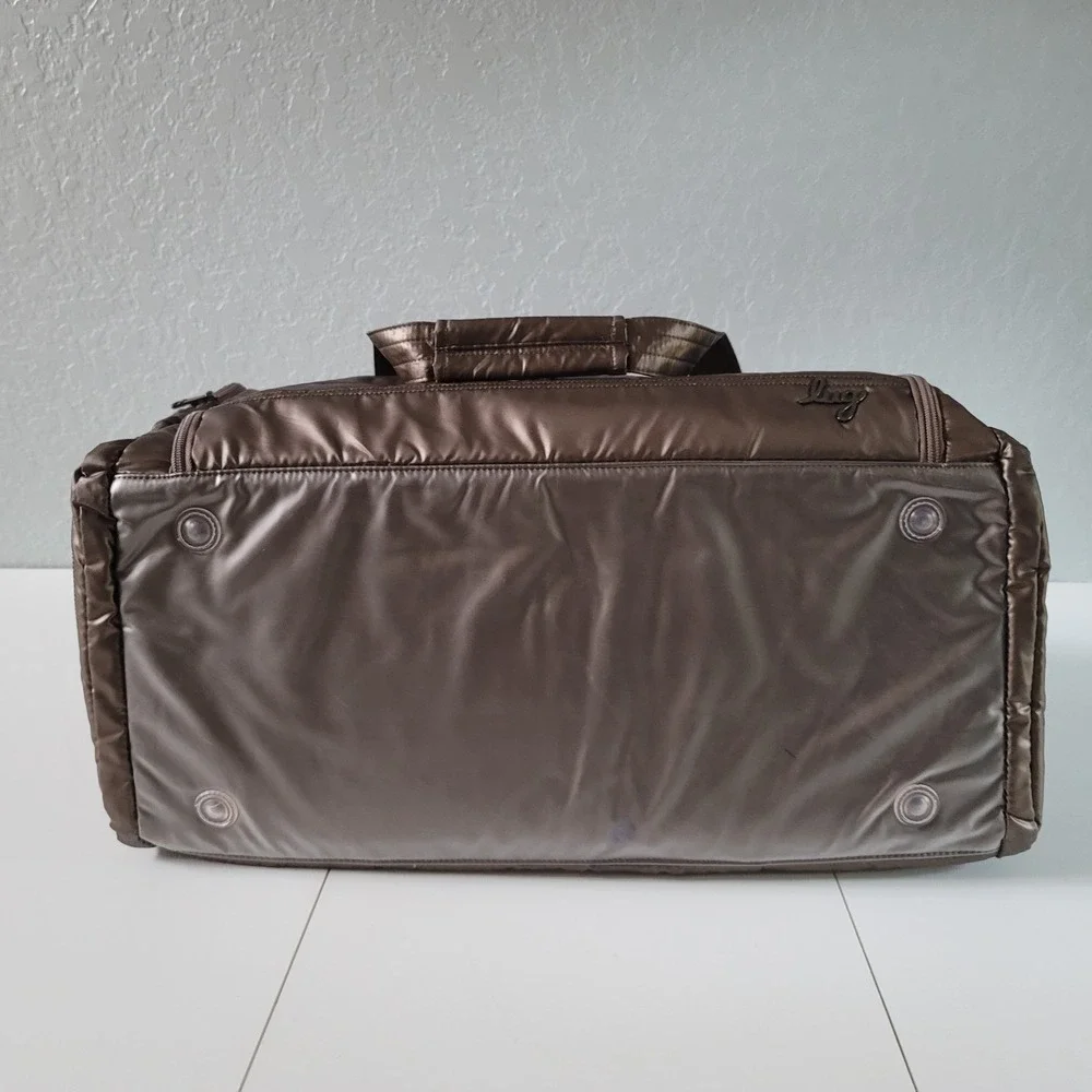 Lug Oversized Weekender Bag - Trolley Duffel - Metallic Bronze, Camo Liner